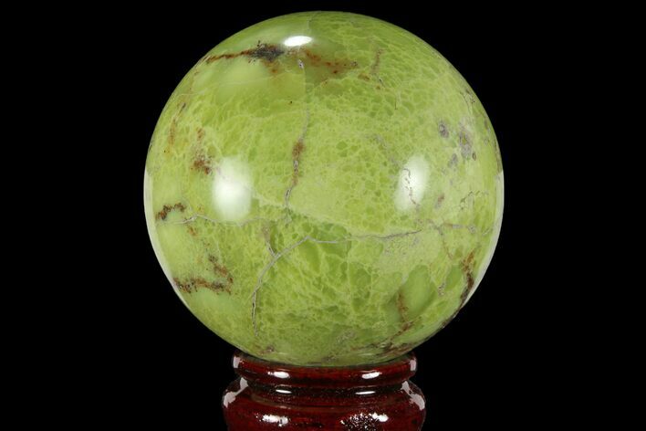 Polished Green Opal Sphere - Madagascar #95853